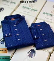 Baby & Men's Indian Sequence Reon Chicken  Panjabi ( Blue )